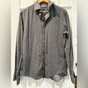 Michael Kors Dark Gray Polka Dot Button-Down Shirt